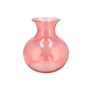 Mira Pink Glass Cone Neck Sphere Vase 32x32x32cm