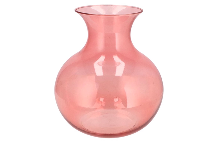 <h4>Mira Pink Glass Cone Neck Sphere Vase 32x32x32cm</h4>