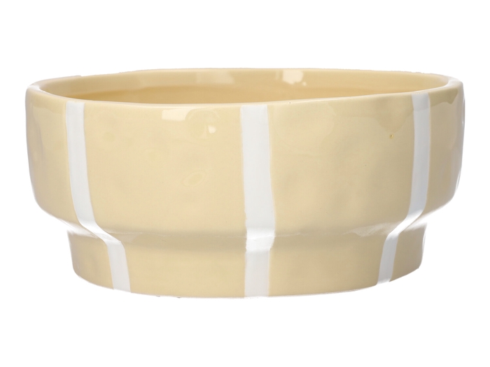 <h4>DF03-710164100 - Planter Ariona d18xh8 cream+white stripes</h4>