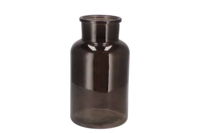 Dry Glass Black Clear Milk Bottle 15x26cm Nm