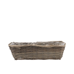 Wicker Basket Rectangle Grey 40x16x12cm