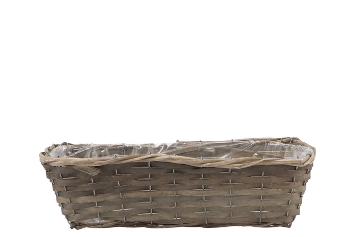 Wicker Basket Rectangle Grey 40x16x12cm