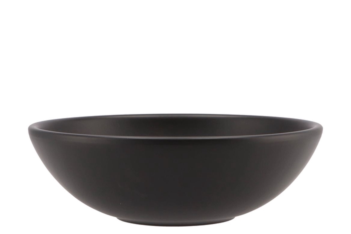Vinci Matt Black Bowl Low Sphere Shaded 25x8cm