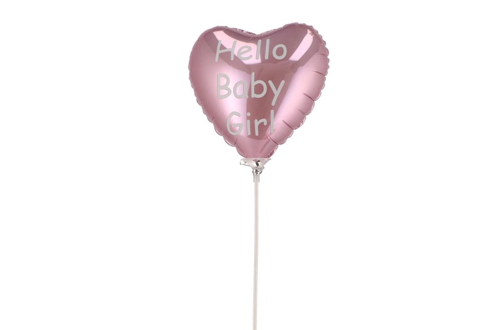 <h4>Stick-ins Ballon Hello Baby Girl 18x11x55cm A Piece</h4>