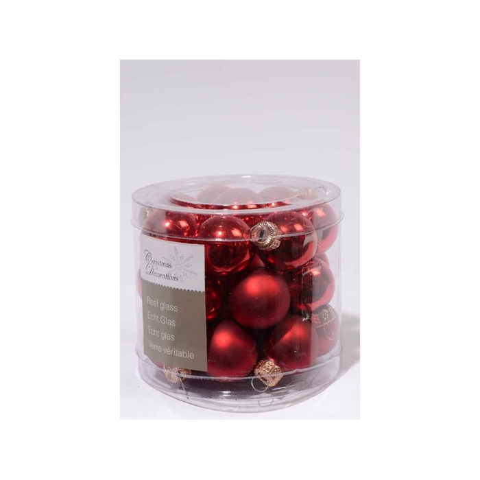 <h4>KERSTBAL GLASS 25MM CHRISTMASRED 24PCS</h4>