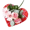 Bouquet holder sisal heart Ø15cm Deco-line red