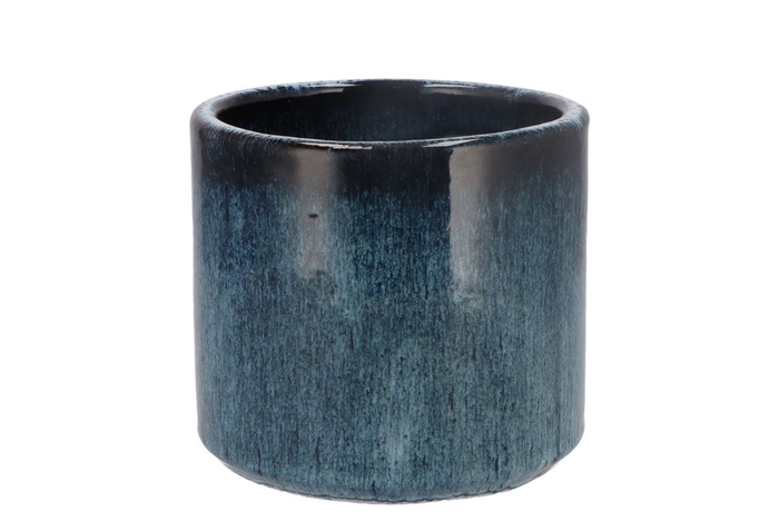 <h4>Javea Cilinder Pot Glazed Blue 15x14cm</h4>