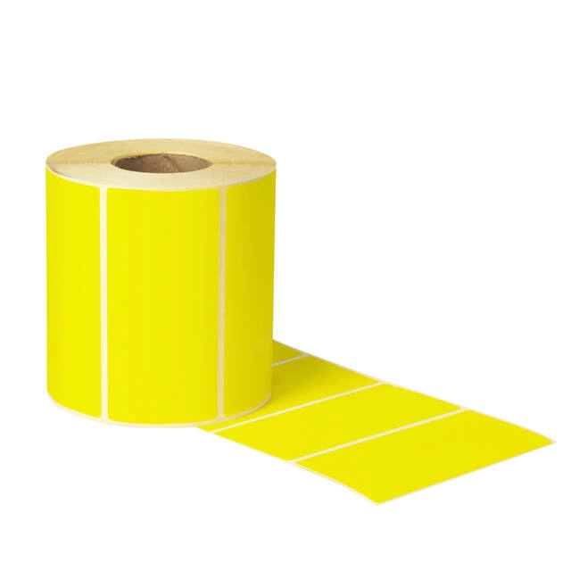 <h4>Stickers 100x48mm volvlak fluor geel rol 1000 st.</h4>