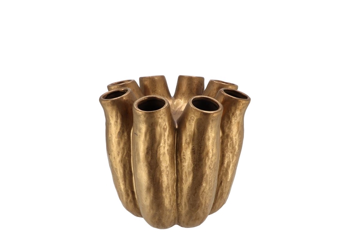 Luna Gold Tube Vase 16x16cm