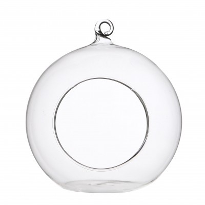 Glass Deco ball+hole d12*13cm