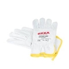 Glove grain leather yellow trim - size 7