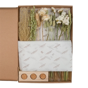 Droogbloemen-Flowers in Letterbox with Vases 35cm-Natural