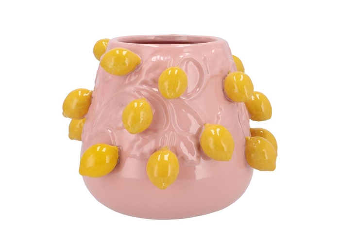 Fruit Lemon Light Pink Pot 24x19cm