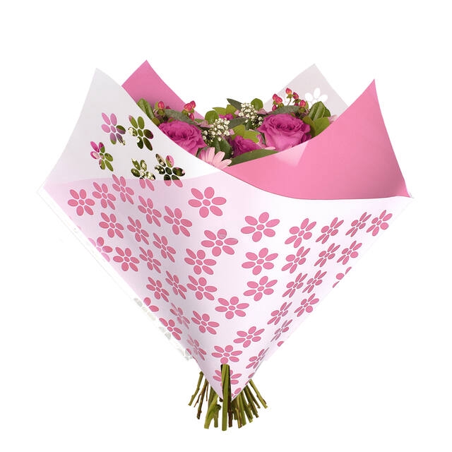 <h4>Hzn 35x35cm Oblique OPP40 Clear Flowers roze</h4>