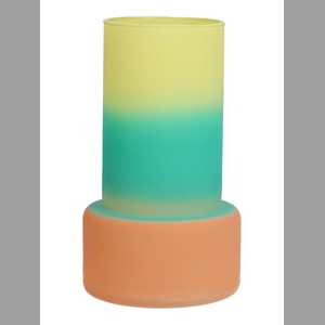 DF02-665250900 - Vase Shae d7.5/10xh17 yellow/salmon matt