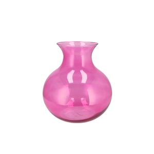 Mira Fuchsia Glass Cone Neck Sphere Vase 20x20x21cm