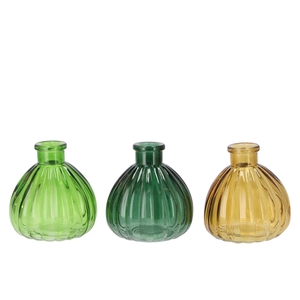 Karakum forest green glass bottle 9x9x10cm