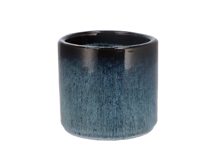 Javea Cilinder Pot Glazed Blue 11x11cm