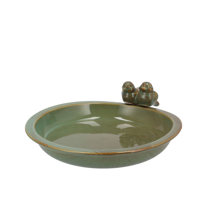 <h4>Bird Bowl Glazed Green 28x5cm</h4>