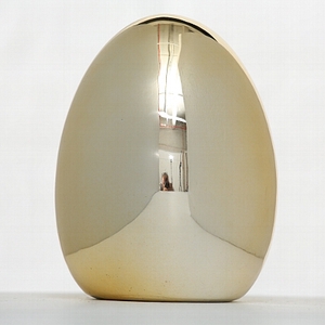 Decorative object Divo, Egg, H 14 cm, Dolomite, Gold dolomite gold
