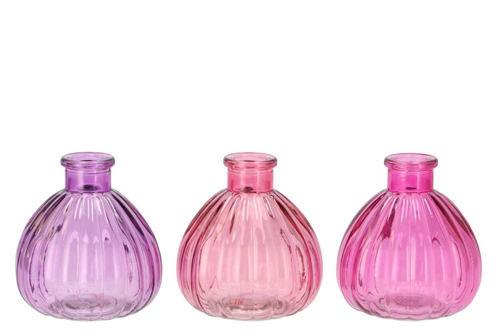 Karakum Pretty Pink Glass Bottle 9x9x10cm