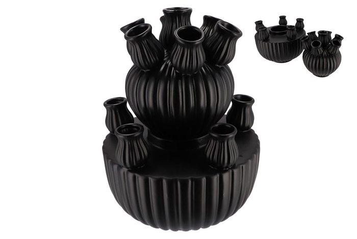 Amsterdam Black Tulip Vase Set 28x38cm