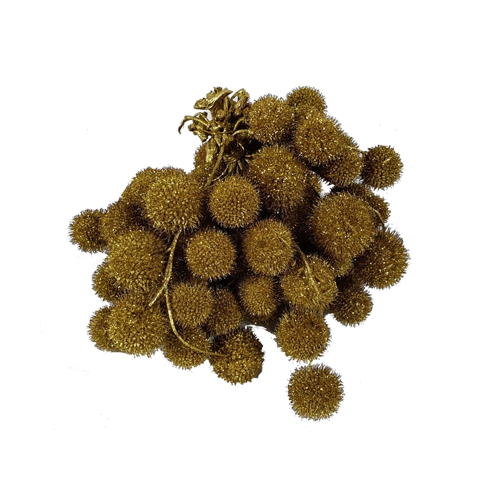 <h4>Small ball per bunch in poly Gold + Glitter</h4>