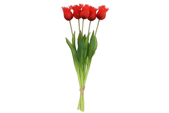 Silk Tulip 5x Red 46cm