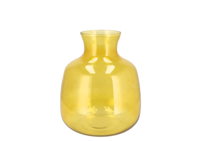 <h4>Mira Yellow Glass Bottle Big 16x16x19cm</h4>