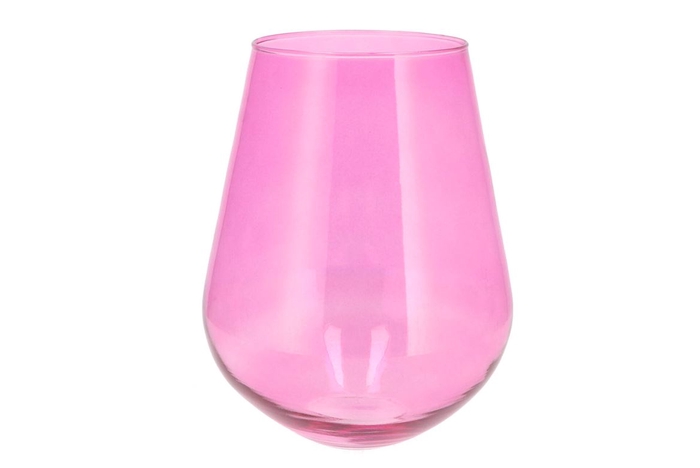 <h4>Mira Fuchsia Glass Wide Vase 22x22x28cm</h4>