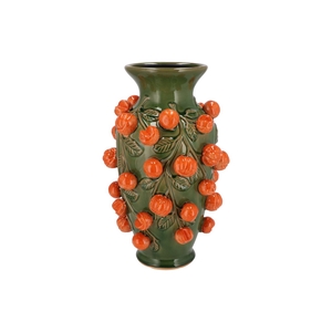 Fruit Mandarin Olive Green Vase 24x38cm