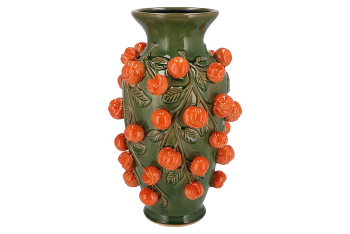 <h4>Fruit Mandarin Olive Green Vase 24x38cm</h4>