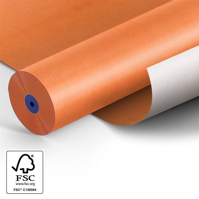 Paper 50cm kraft white 50 gr Fond orange 400m.