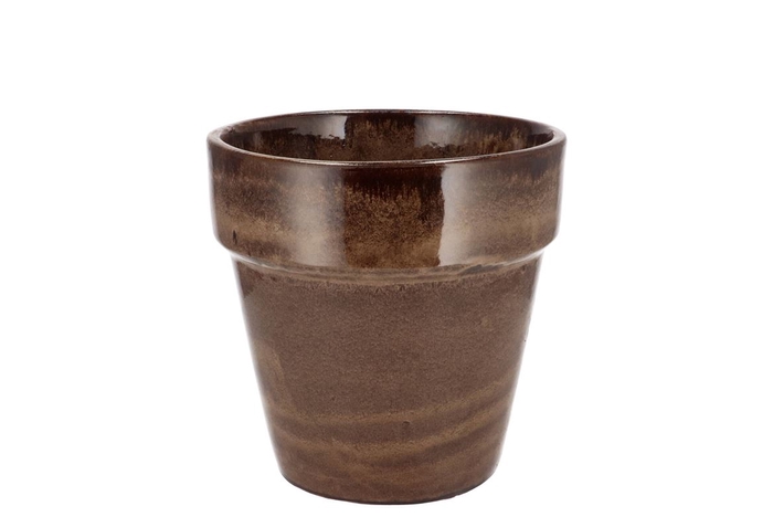 Ebbi Moss Brown Pot Glaze 14x14cm