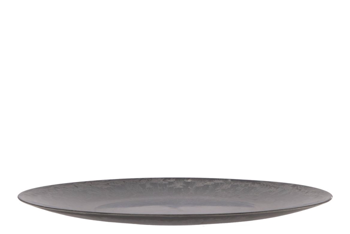 Melamine Grey Plate Round 40x40x2cm