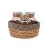 Seagrass Straw Basket 3 Bottles Black/nat Nm