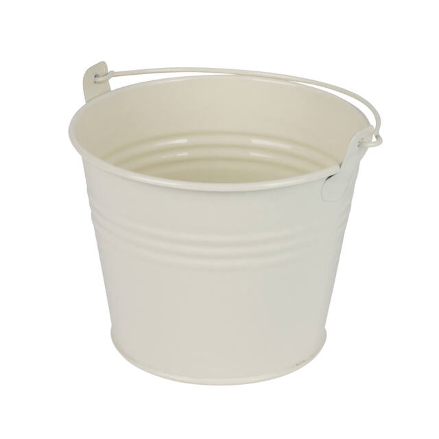 Bucket Sevilla zinc Ø11,7xH9cm - ES10,5 cream glos