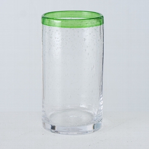 Drinking glass Balito, Dishwasher safe, H 14,00 cm, Glass solid colored, Single-colour, Coloured edge glass solid colored colour-mix