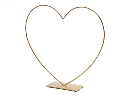 METAL HEART STANDING ON BASE 39CM GOLD
