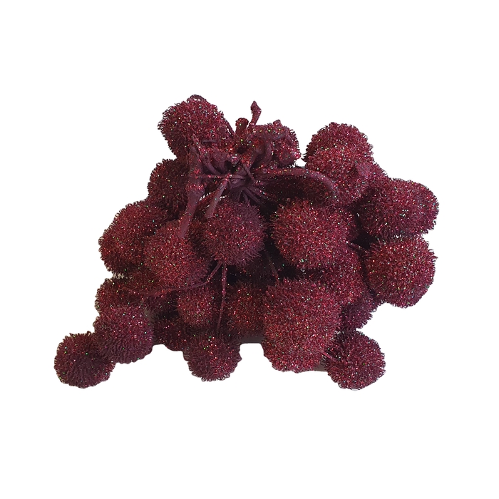 <h4>Small ball per bunch in poly Burgundy + Glitter</h4>
