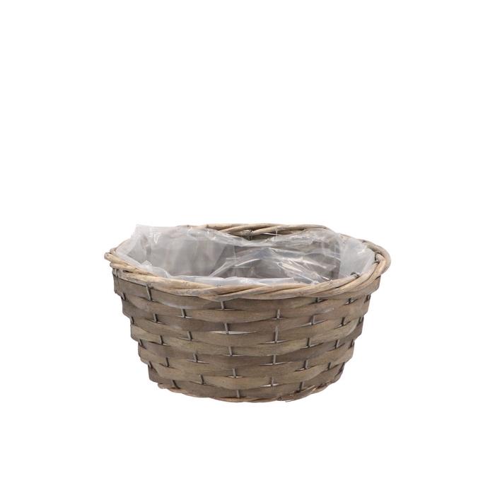 <h4>Wicker Bowl Basket Round Grey 22x10cm</h4>