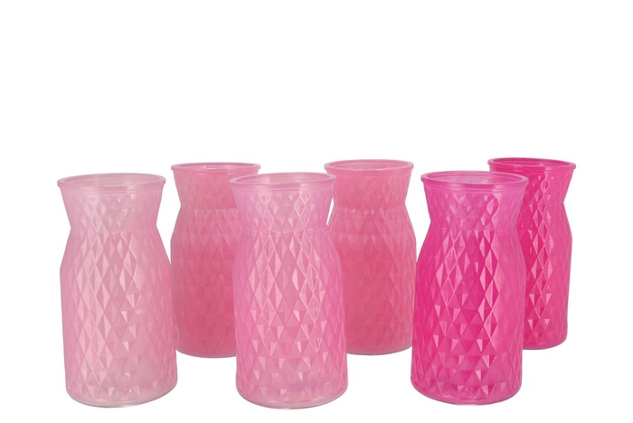 Diamond Pink Mix Vase Ass 12x20cm Nm