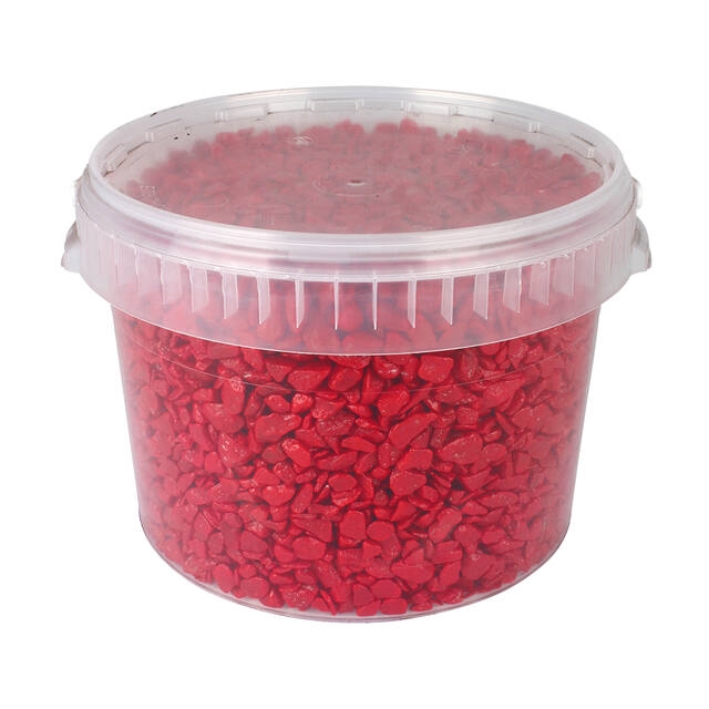 Pebbles painted bucket 1-2cm 3 liters of red