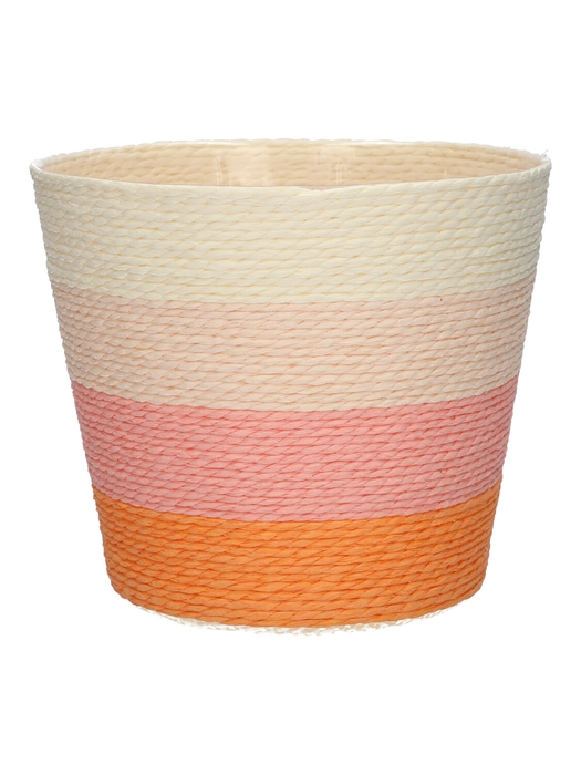 DF06-720226275 - Basket Riley1 Multi d19xh16 cream/salmon/pink/orange