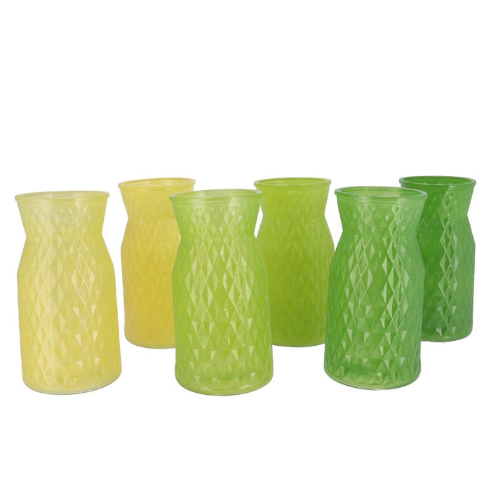 <h4>Diamond Green Mix Vase Ass 14x25cm Nm</h4>