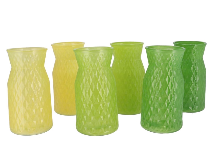 <h4>Diamond Green Mix Vase Ass 14x25cm Nm</h4>