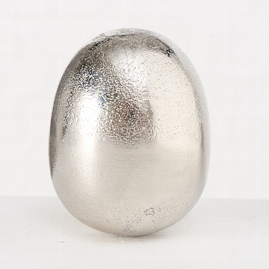 Decorative object Helena, Egg, H 8 cm, Aluminium, Silver aluminium silver