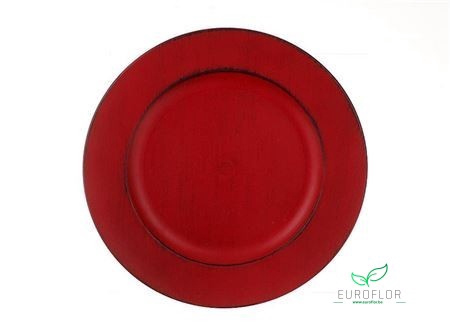PLATE MELAMINE ROUND SMALL RED D20 H2