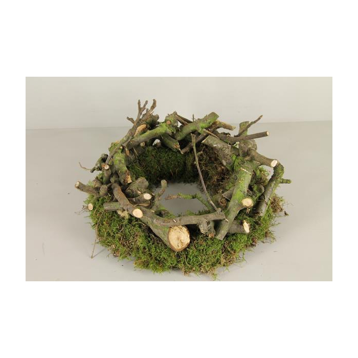 <h4>Wreath Pear Wood / Moss 35cm</h4>