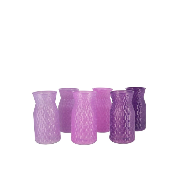 <h4>Diamond Purple Mix Vase Ass 10x14cm Nm</h4>